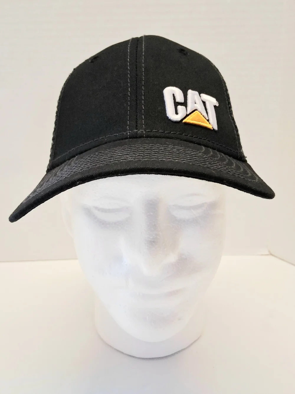 Authentic Caterpillar (CAT) Black Adult Trucker Style Hat Snapback Closure Cap